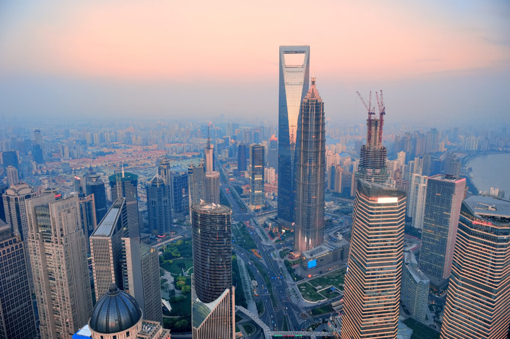 shanghai aerial sunset x