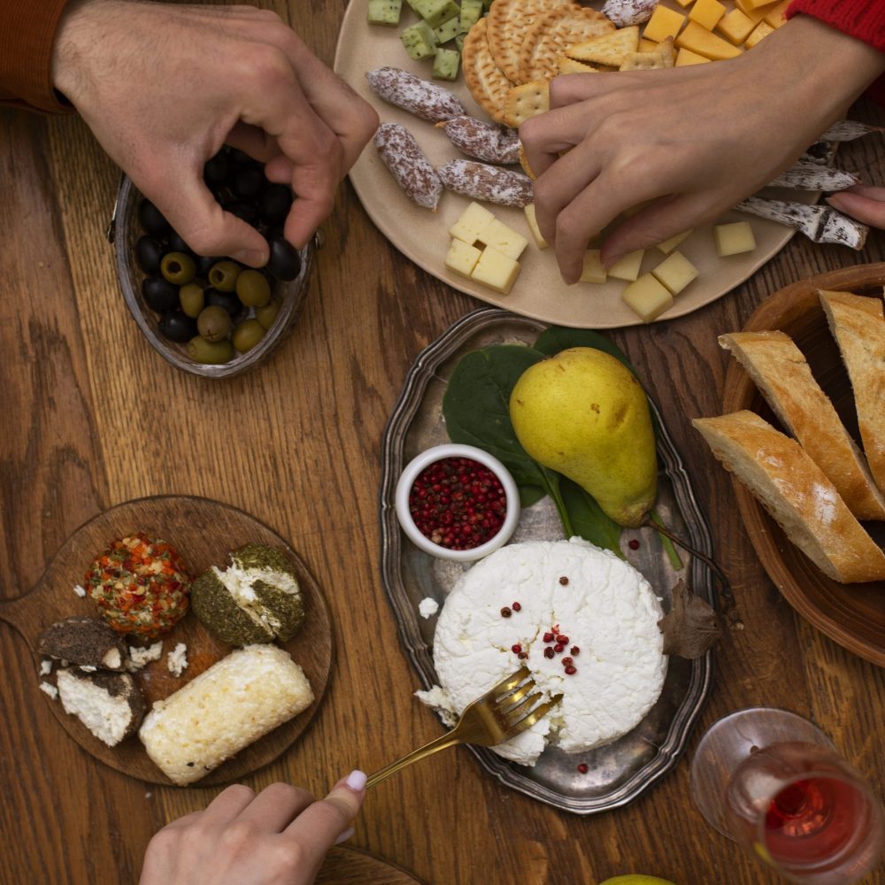 top-view-delicious-fresh-cheese-table